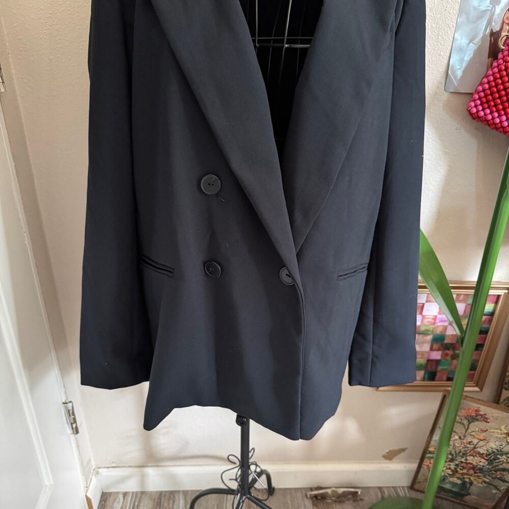 Maeve Anthropologie Double Breasted Blazer Navy 8 - Picture 3 of 11